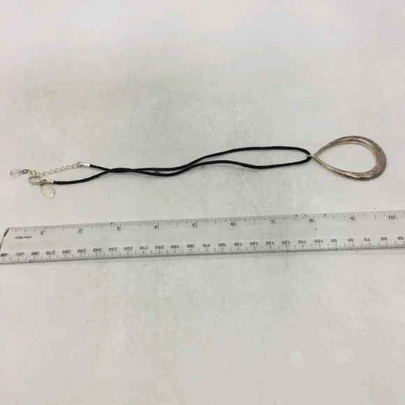 White House Black Market Silvertone Tear Drop Pendant Necklace - Picture 4 of 4